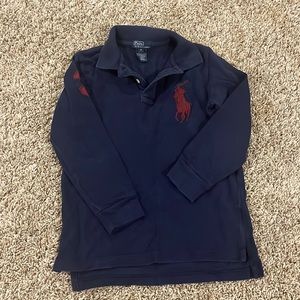 Polo - Size 7 Large Logo Long-Sleeved Polo